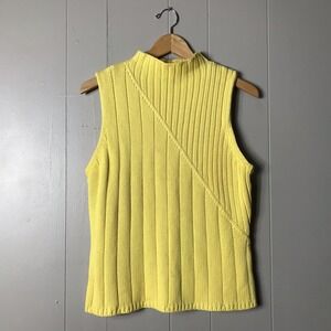 WORLD REPUBLIC CLOTHING YELLOW TEXTURED SLEEVELESS SWEATER WOMENS SIZE XL